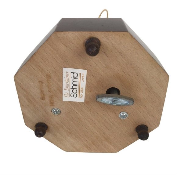 Vintage Schmid Music Box Wood Clown Hand Crafted Plays The Entertainer Working - Picture 4 of 10